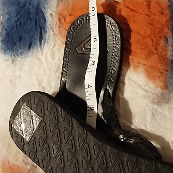 Black Braided Roxy Sandals - Picture 2 of 3